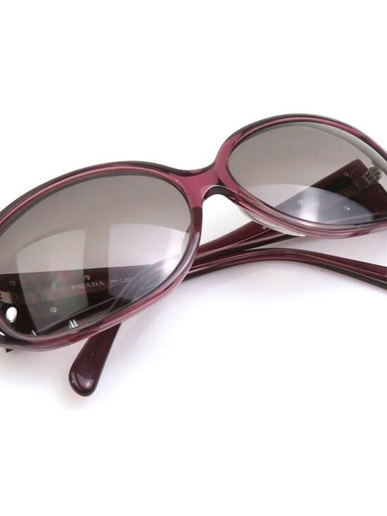 Auth PRADA Sunglasses Purple Plastic/Silvertone main image 8